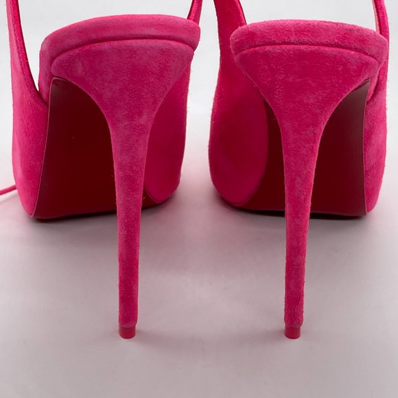 Christian Louboutin LACE UP NVP 120 Suede Platform Heels Sandals Shoes - Picture 8 of 14